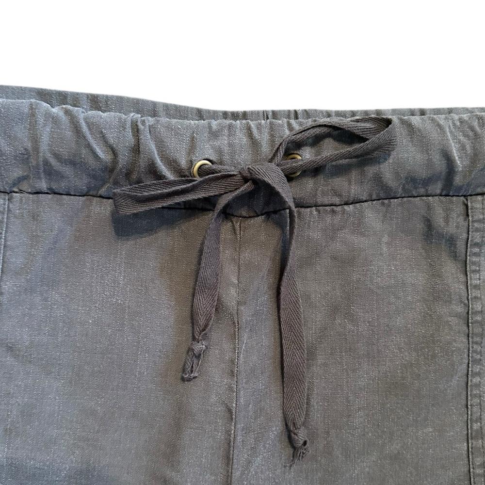 CAFE MARRAKESH charcoal gray elastic drawstring waist pull on style shorts sz L - Picture 3 of 6